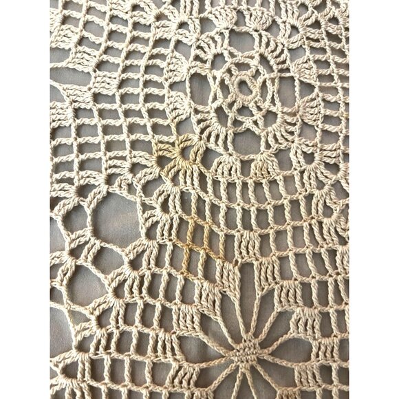Hand Crochet Lace Round Doily 36” Intricate VNT-Style Decor Granny Core Cottage - Picture 2 of 3